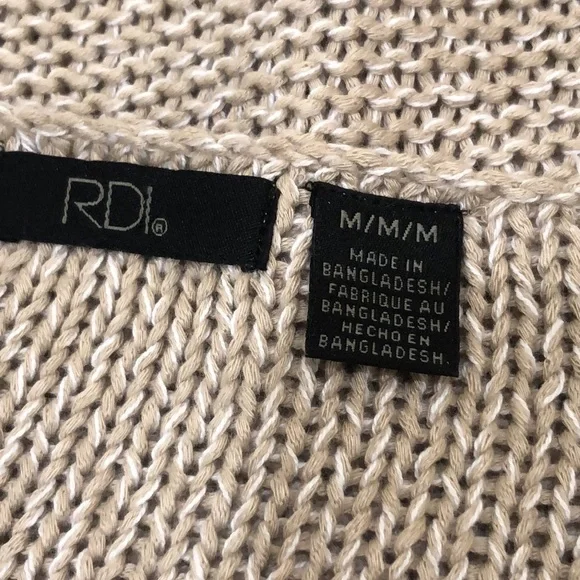 Anthropologie RDI Sweater Size Medium Tan Brown Elbow Patch Pullover - Picture 7 of 13